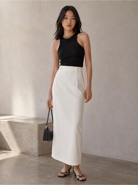 COMMENSE High-Waist Pencil Maxi Skirt